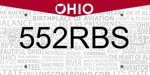 552RBS Ohio License Plate