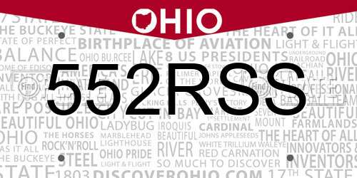552RSS Ohio License Plate