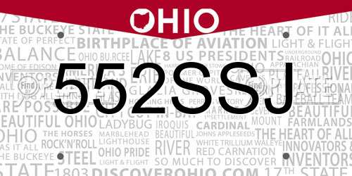 552SSJ Ohio License Plate