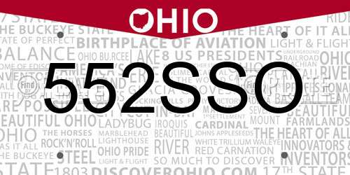 552SSO Ohio License Plate