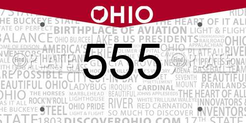 555 Ohio License Plate
