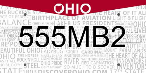 555MB2 Ohio License Plate