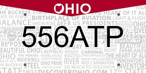 556ATP Ohio License Plate
