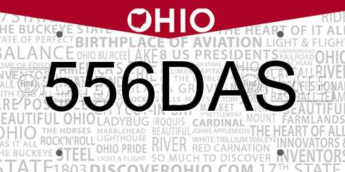 556DAS Ohio License Plate