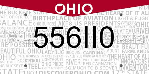 556II0 Ohio License Plate