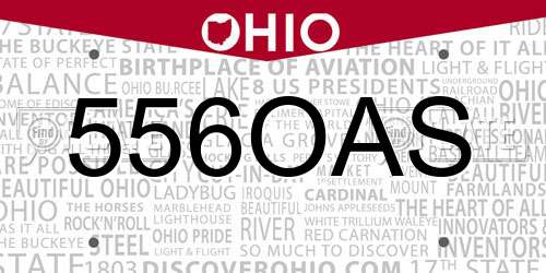 556OAS Ohio License Plate