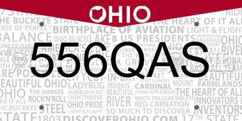 556QAS Ohio License Plate