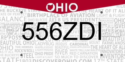 556ZDI Ohio License Plate