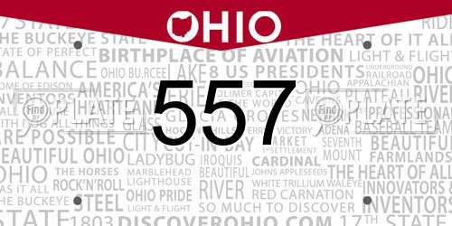557 Ohio License Plate