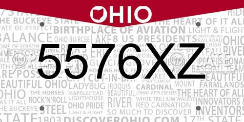 5576XZ Ohio License Plate