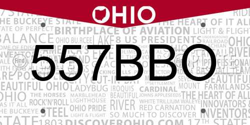 557BBO Ohio License Plate