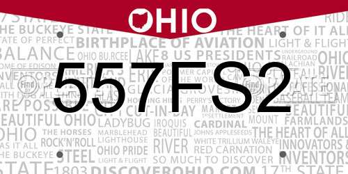 557FS2 Ohio License Plate