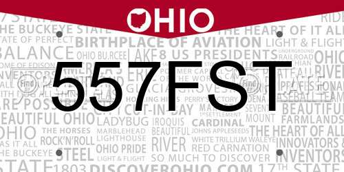 557FST Ohio License Plate