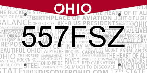 557FSZ Ohio License Plate