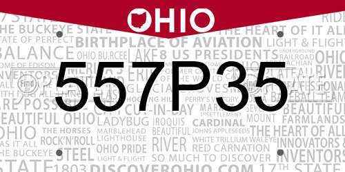 557P35 Ohio License Plate