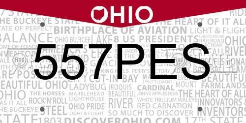 557PES Ohio License Plate