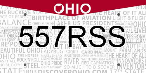 557RSS Ohio License Plate