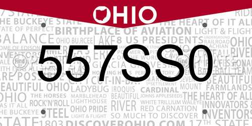557SS0 Ohio License Plate