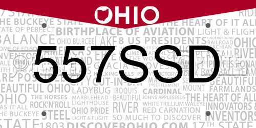 557SSD Ohio License Plate