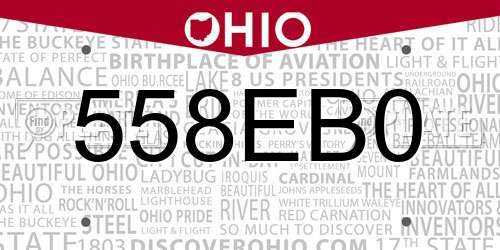 558EB0 Ohio License Plate