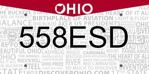 558ESD Ohio License Plate