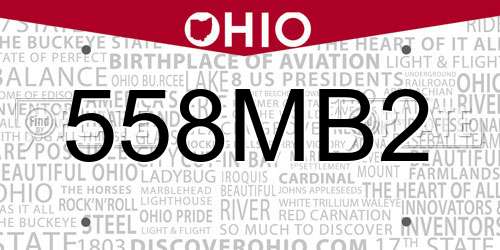 558MB2 Ohio License Plate