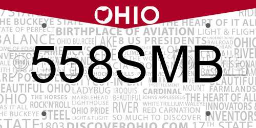 558SMB Ohio License Plate