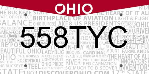 558TYC Ohio License Plate