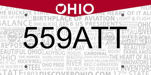 559ATT Ohio License Plate