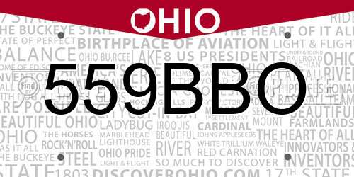 559BBO Ohio License Plate