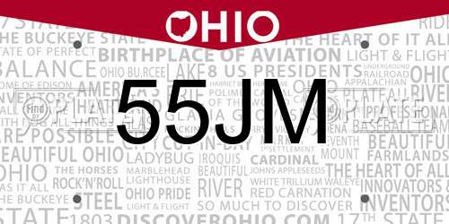 55JM Ohio License Plate