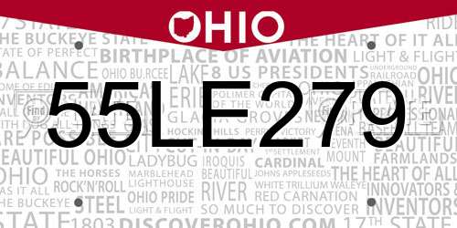 55LE279 Ohio License Plate