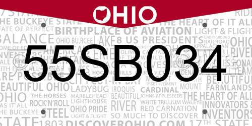 55SB034 Ohio License Plate