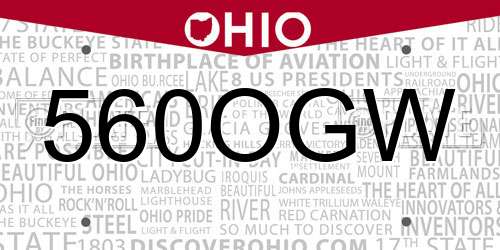 560OGW Ohio License Plate