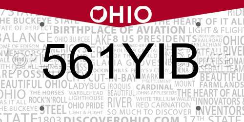 561YIB Ohio License Plate