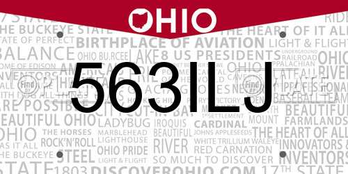 563ILJ Ohio License Plate