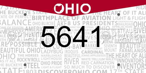 5641 Ohio License Plate