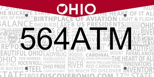 564ATM Ohio License Plate