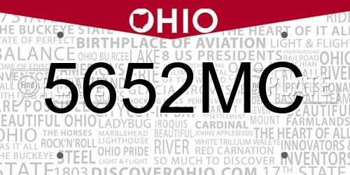 5652MC Ohio License Plate