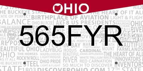 565FYR Ohio License Plate
