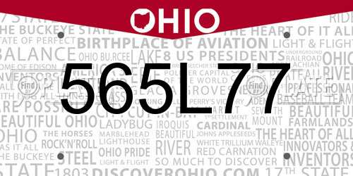 565L77 Ohio License Plate