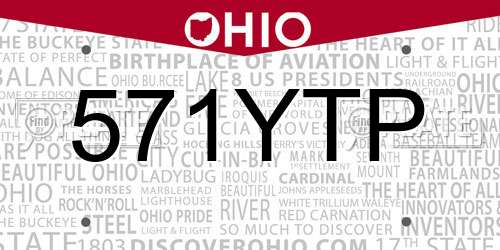 571YTP Ohio License Plate