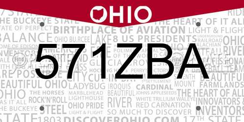 571ZBA Ohio License Plate