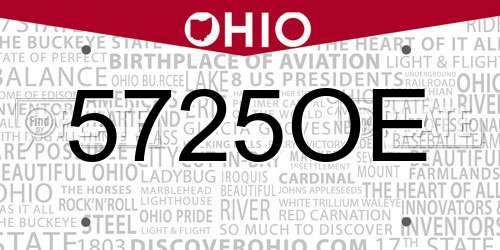 5725OE Ohio License Plate