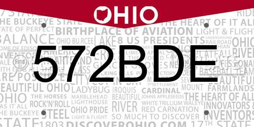 572BDE Ohio License Plate