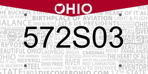 572S03 Ohio License Plate