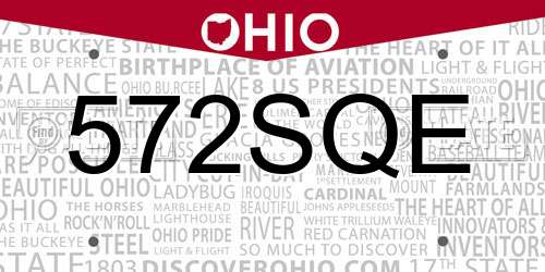 572SQE Ohio License Plate