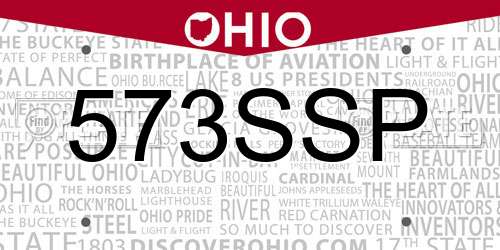 573SSP Ohio License Plate