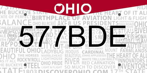 577BDE Ohio License Plate