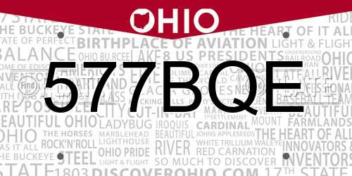 577BQE Ohio License Plate
